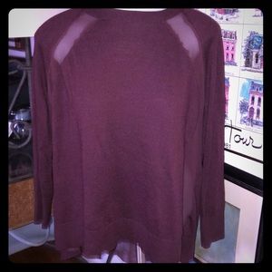 Halston Heritage Hi-Lo Sheer-Back Sweater